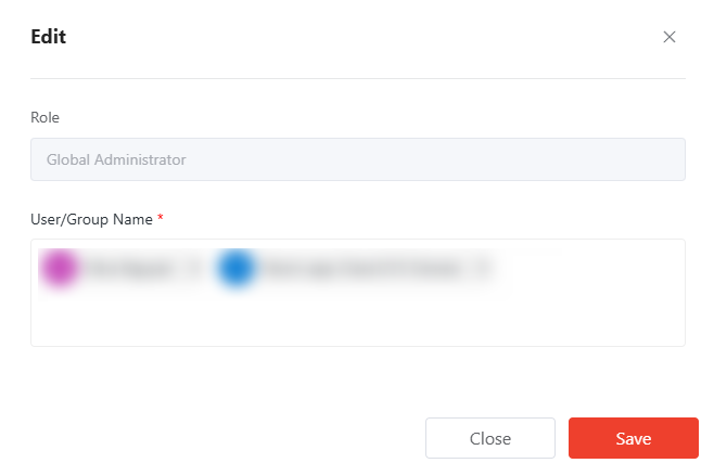 Edit global administrators.