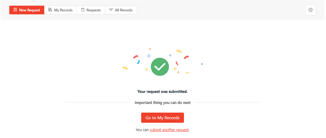 Your request was submitted.