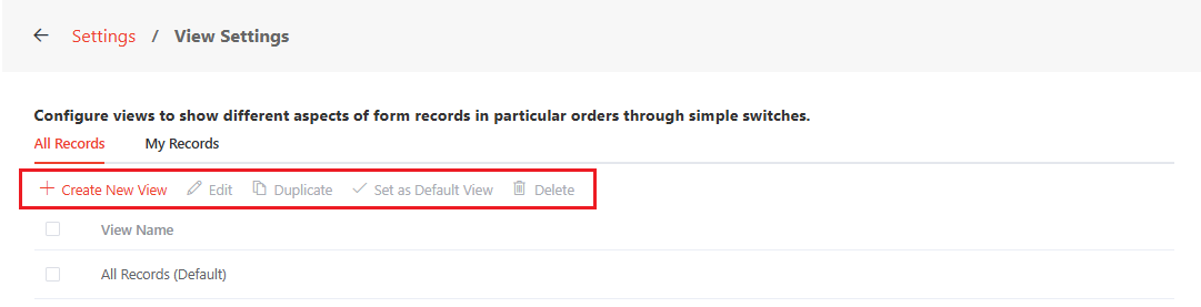 Configure view settings.