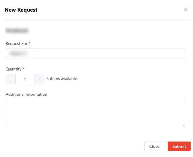 New request for consumable.