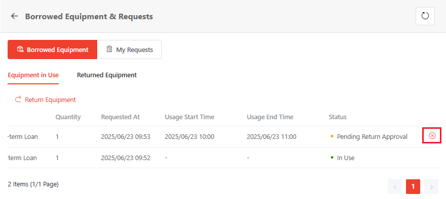 Cancel return request.