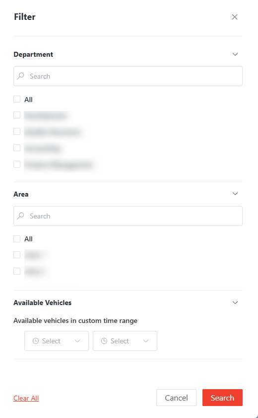Search for vehicles.