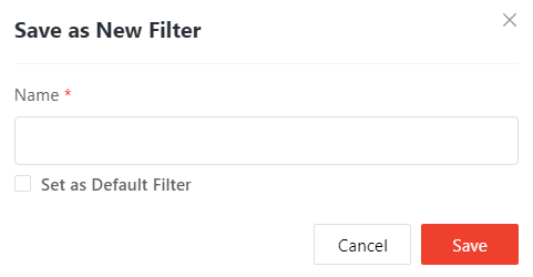 The Save as New Filter window.