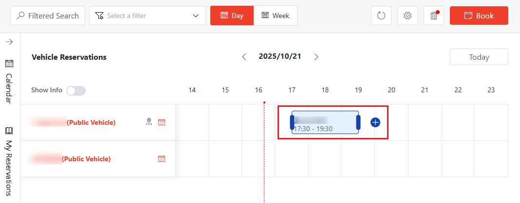 Drag a time slot in the calendar.