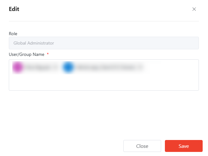 Edit app administrators.