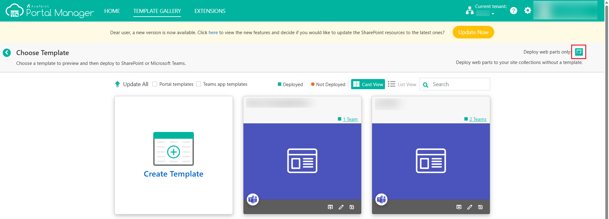Deploy web parts only.
