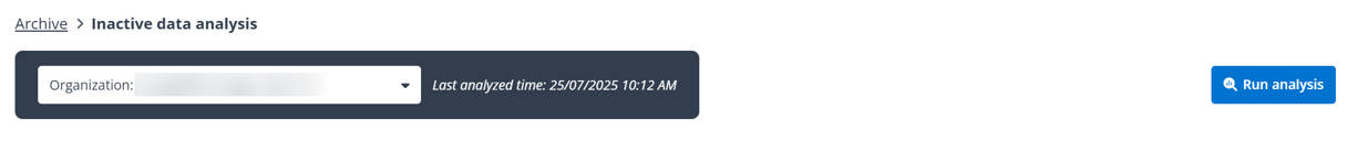 The top of the Inactive data analysis page.