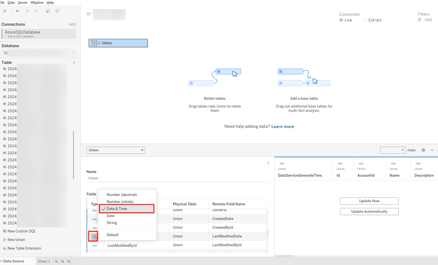 Change LastModifiedDate type to Date & Time.