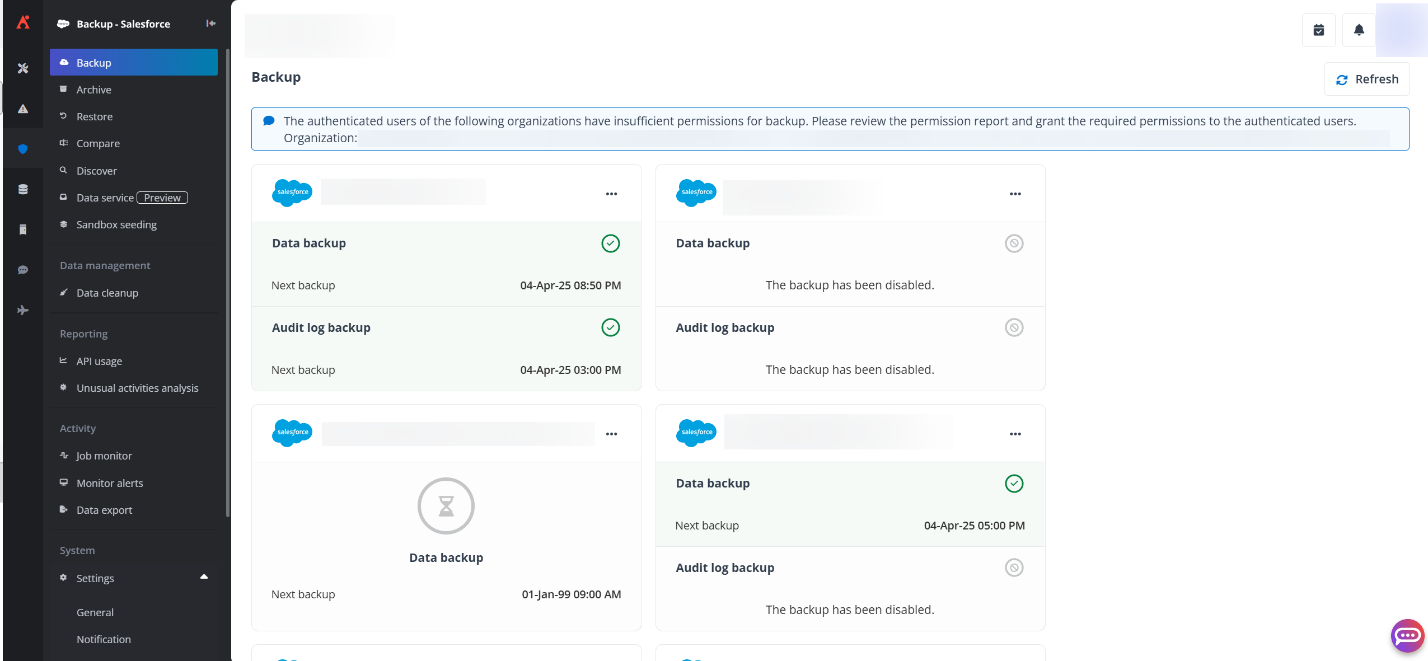 Organization with audit log backup enabled. Organization with audit log backup enabled.
