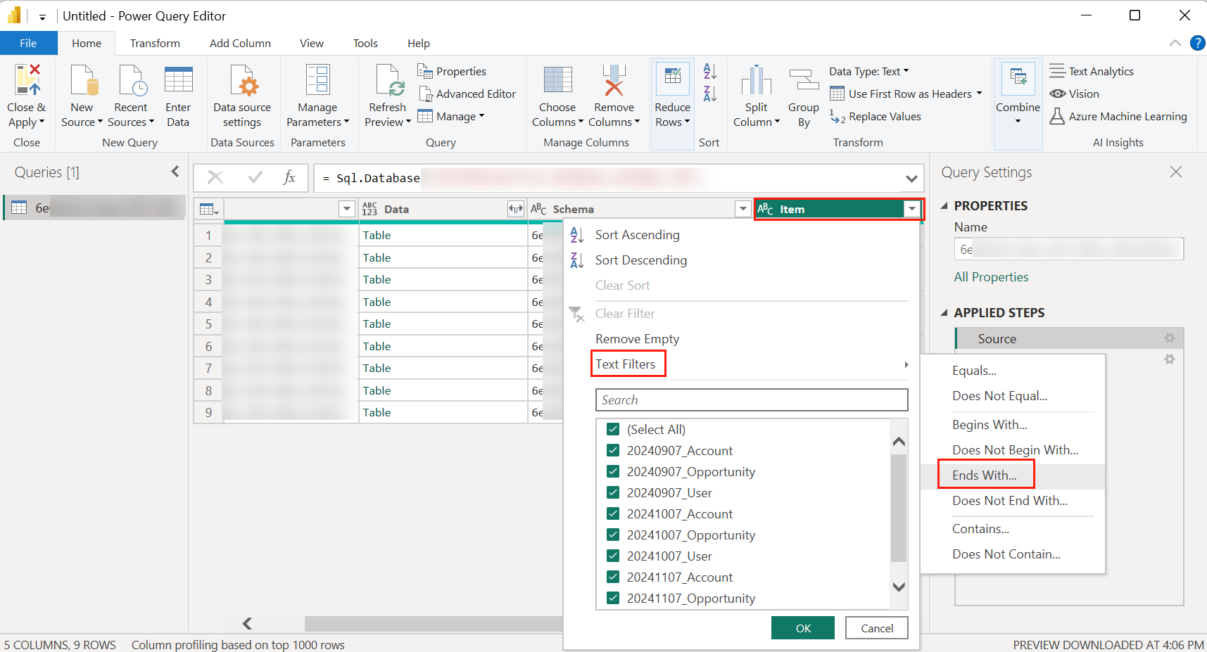 Text filters > Ends with. Text filters > Ends with.