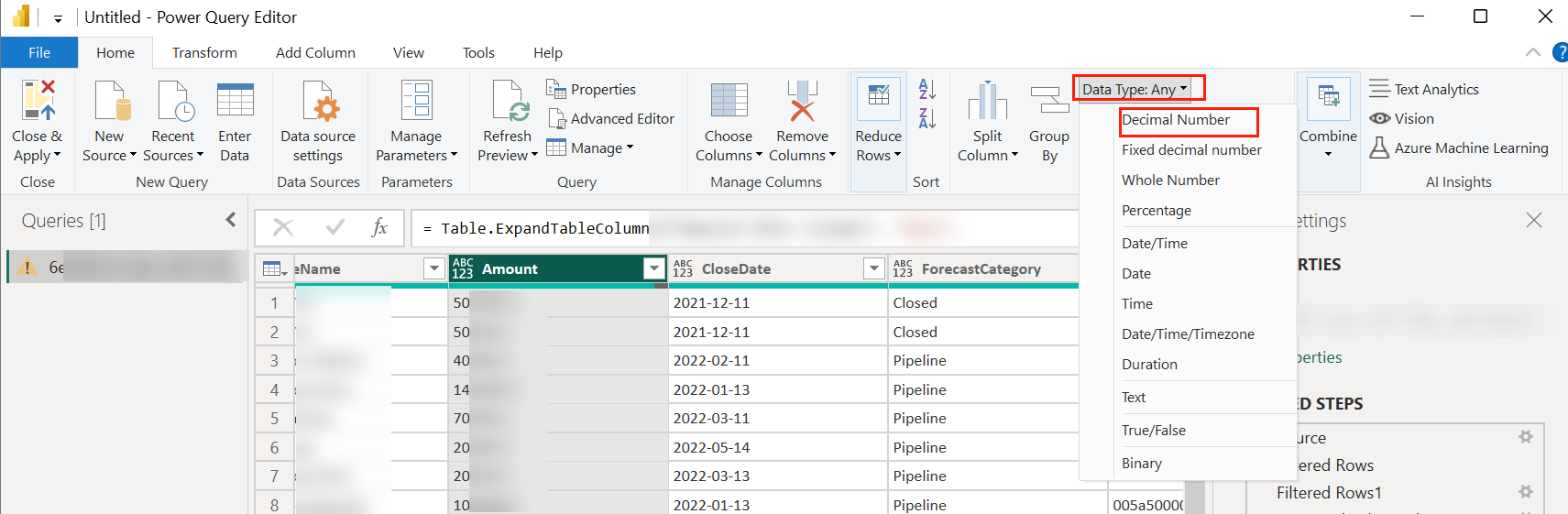 Data type > Decimal Number. Data type > Decimal Number.