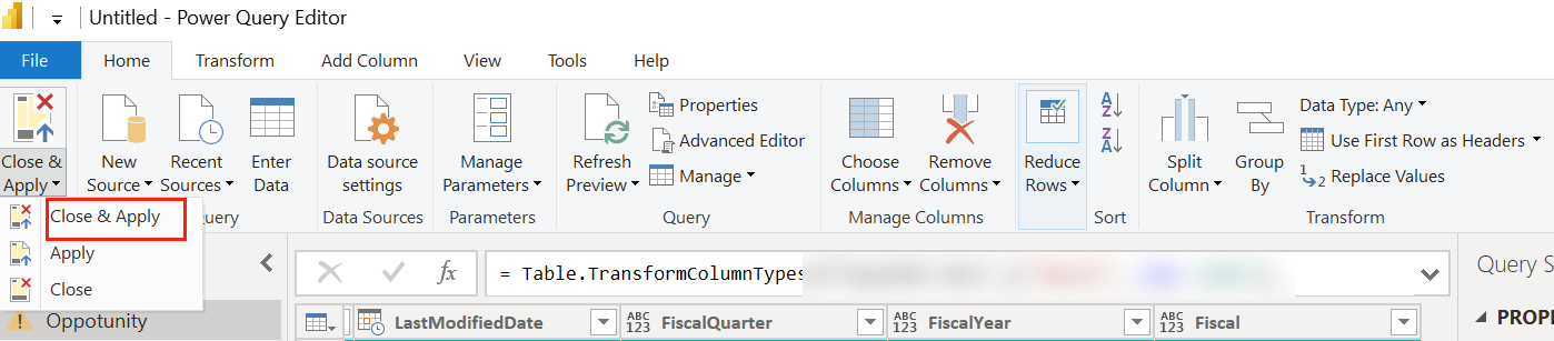 Close & Apply. Close & Apply.