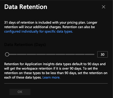 Adjust the retention period as desired.