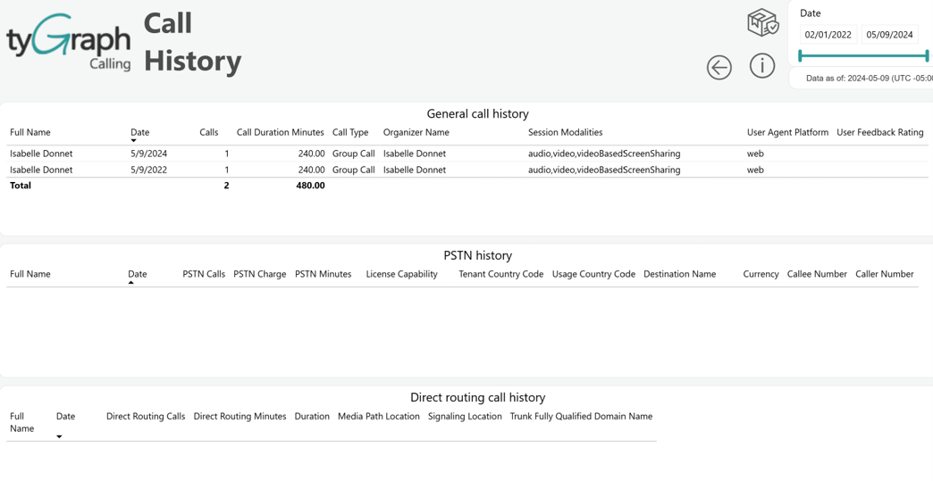 Call History. Call History.