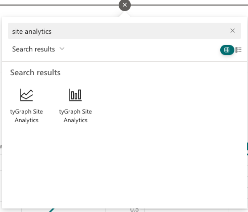 tyGraph Site Analytics web parts.