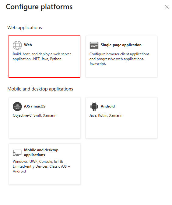 Configure platforms.