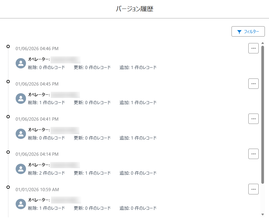 Salesforce アプリでの履歴の表示ウィンドウ