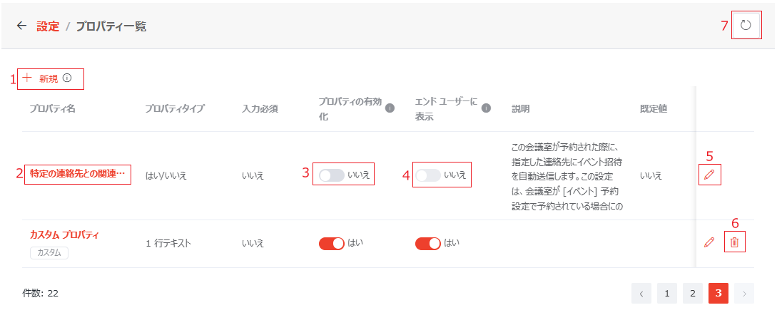 プロパティ一覧管理 プロパティ一覧管理