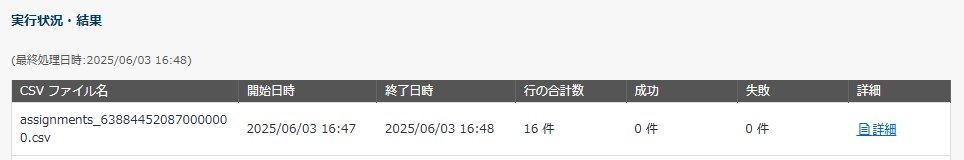 実行状況・結果 実行状況・結果