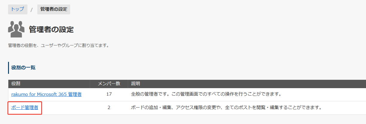 ボード管理者 ボード管理者