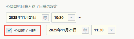 公開終了日時 公開終了日時