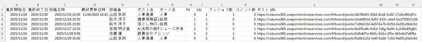 出力例 出力例