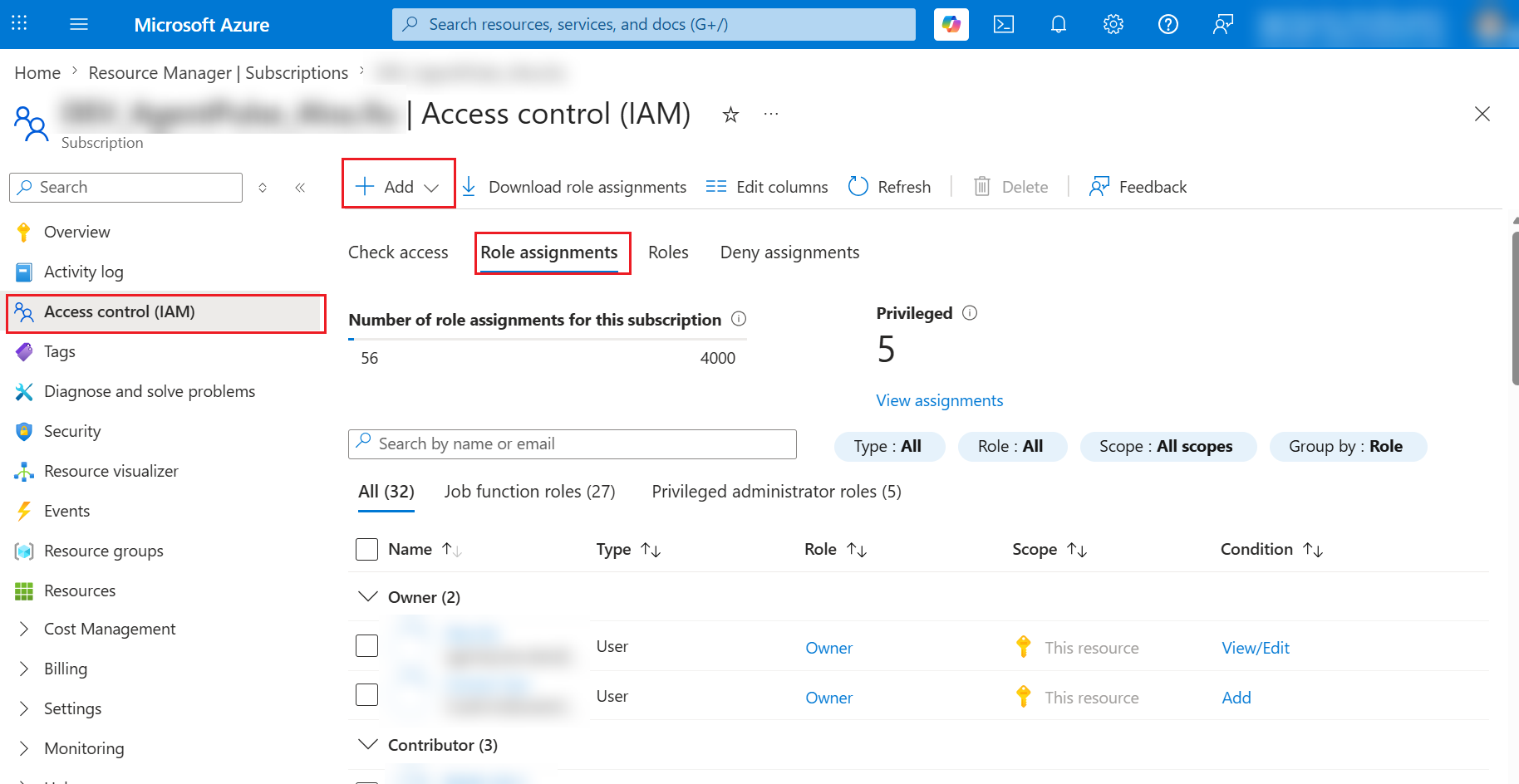 Add role assignments